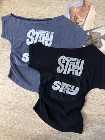斜肩STAY收腰上衣