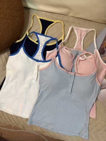 排钮细肩带美背