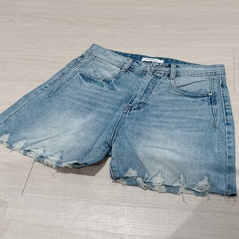 牛仔个性毛边·5分裤