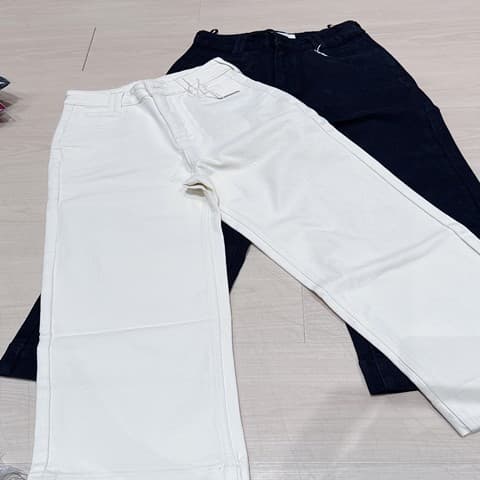 简约风“牛仔双带”直筒裤