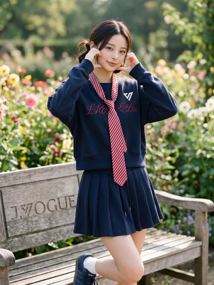 甜美学院风“JK套装”