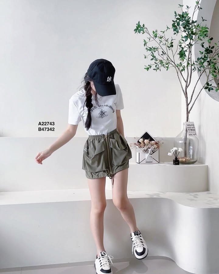 美式工装“系带拉链”短裙