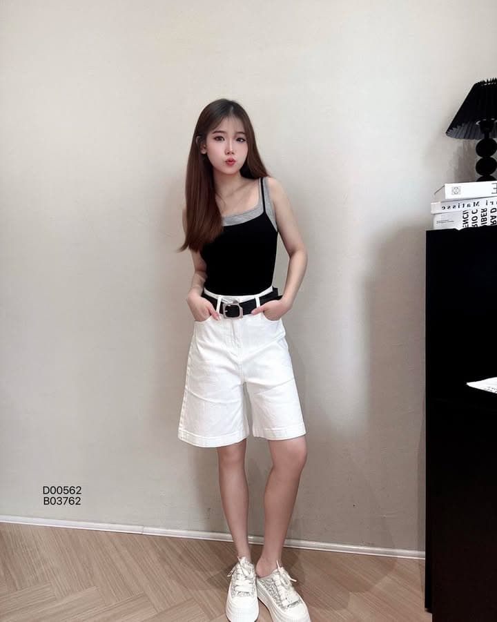 复古辣妹"百搭款"撞色美背