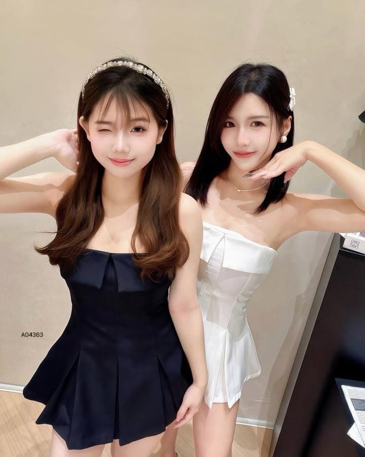 酷辣·抹胸花苞西装两件套