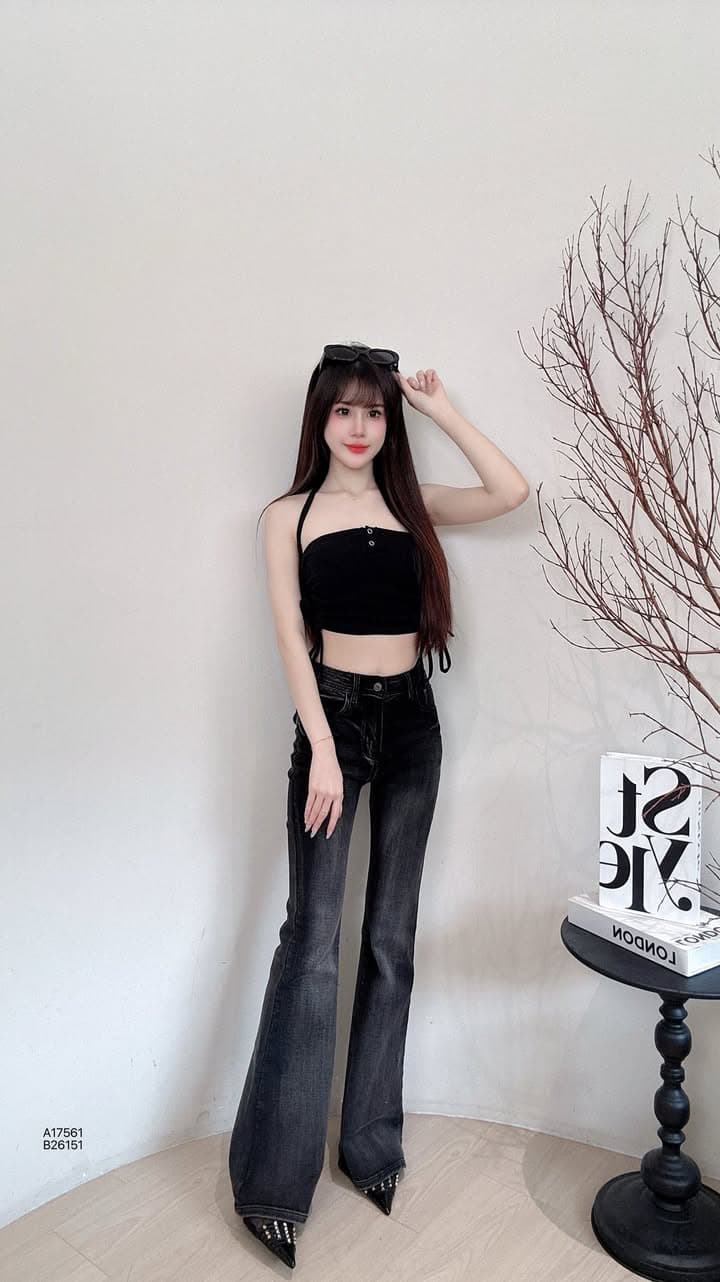 纯色辣妹抽绳抹胸