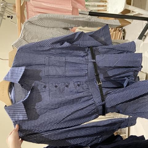 韩系 • 复古格子衬衫连衣裙