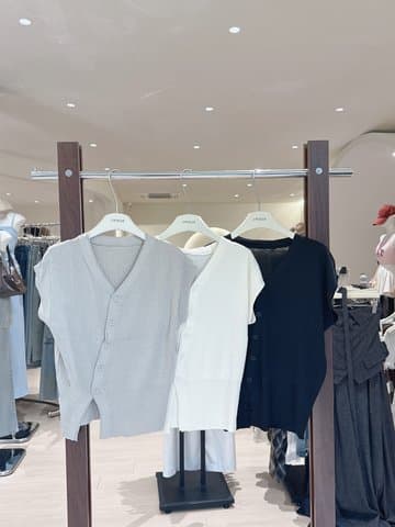 韩系不规则排扣针织深V上衣
