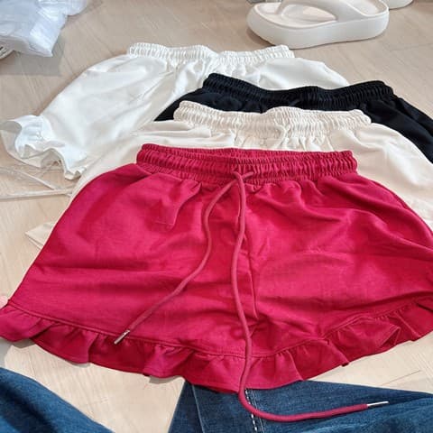减龄荷叶边·休闲短裤