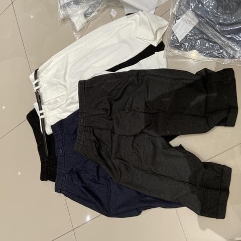 休闲高腰直筒裤