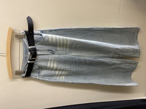 美式牛仔宽松直筒阔腿裤