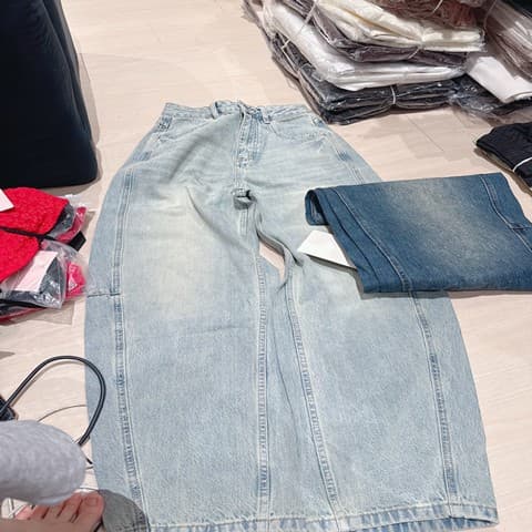时髦港式“牛仔弯刀长裤”