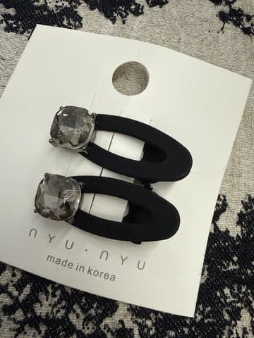 法式黑钻对发夹
