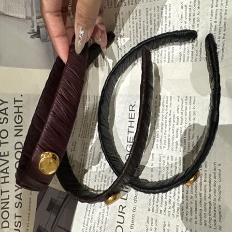 法式皮革金属发箍