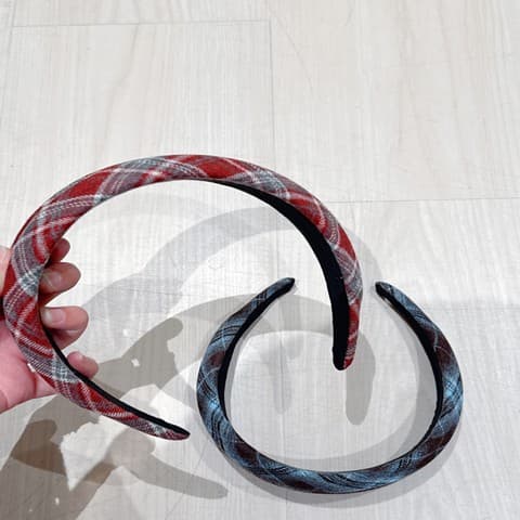 日系复古格纹·发箍