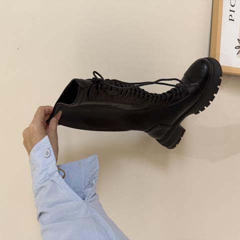 时尚“美式风”绑带长靴